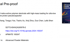 南航大用于超低温质子伪电容器的高质量负载 3D打印氧化还原活性聚合物电极